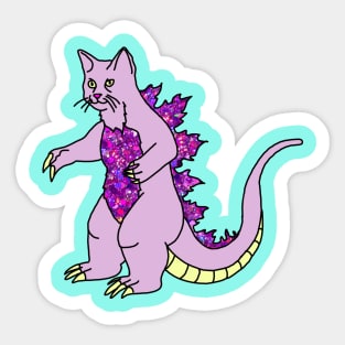 Godzilla cat kitty monster hipster japan design Sticker